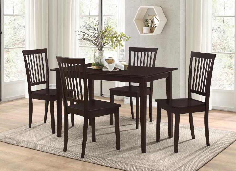 Gomez - 5 Piece Rectangular Dining Table Set - Cappuccino