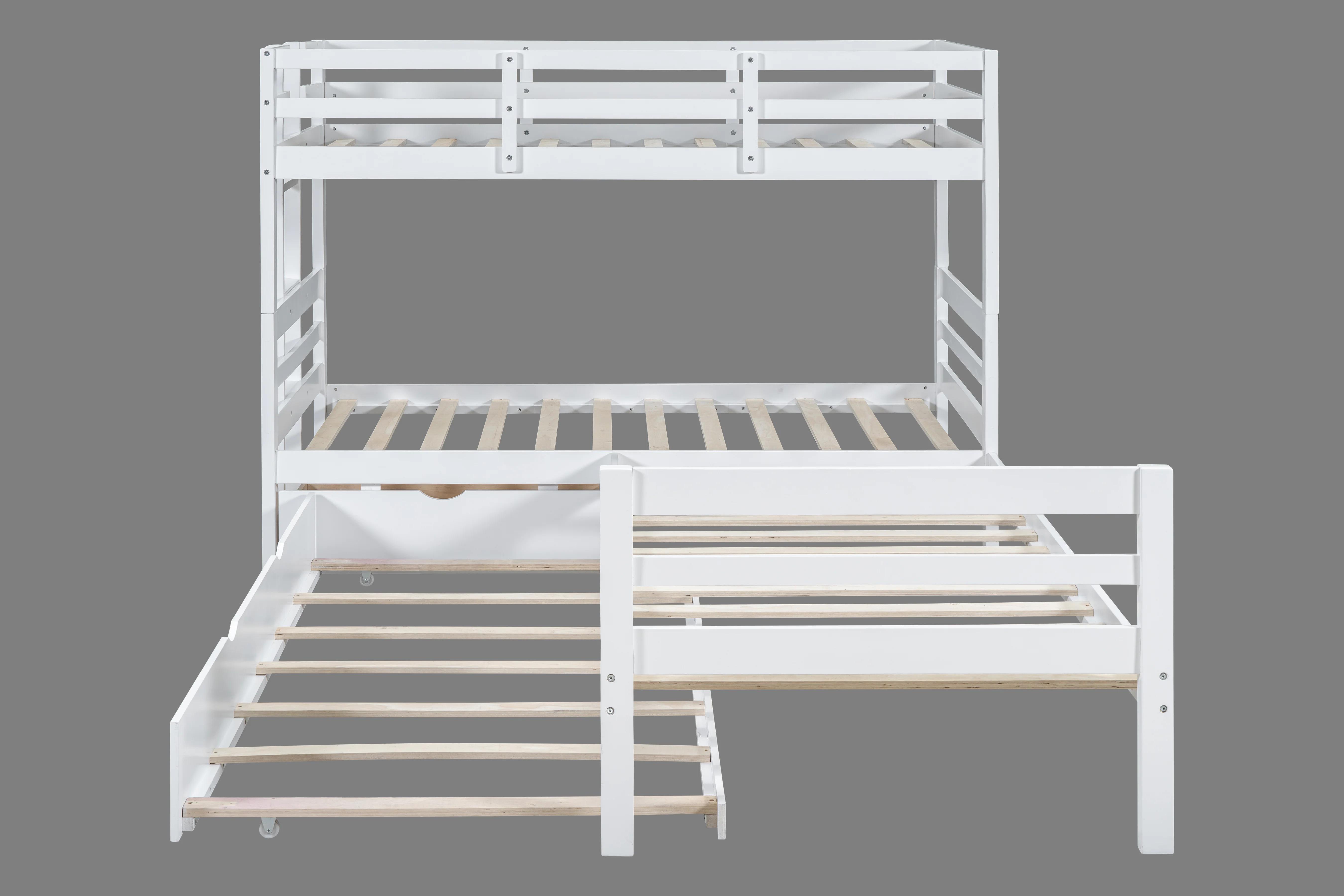 Triple Bunkbed With Trundle And Drawers (Twin Size)