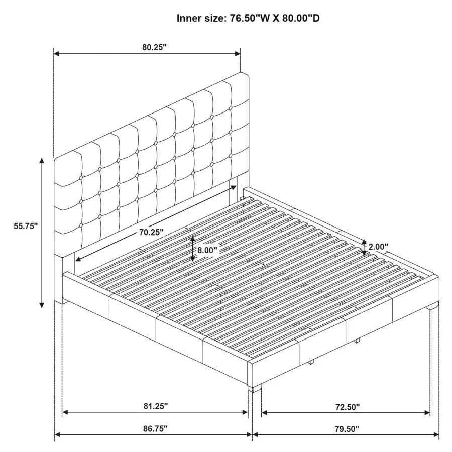 Medley - Genuine Leather Platform Bed