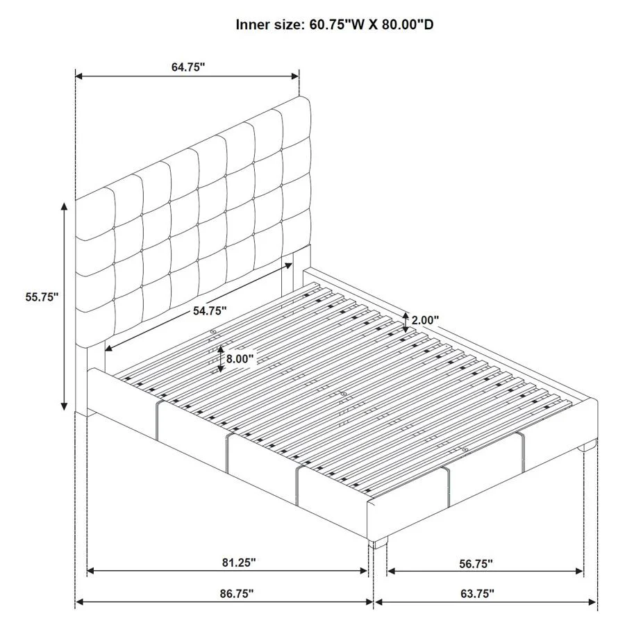 Medley - Genuine Leather Platform Bed