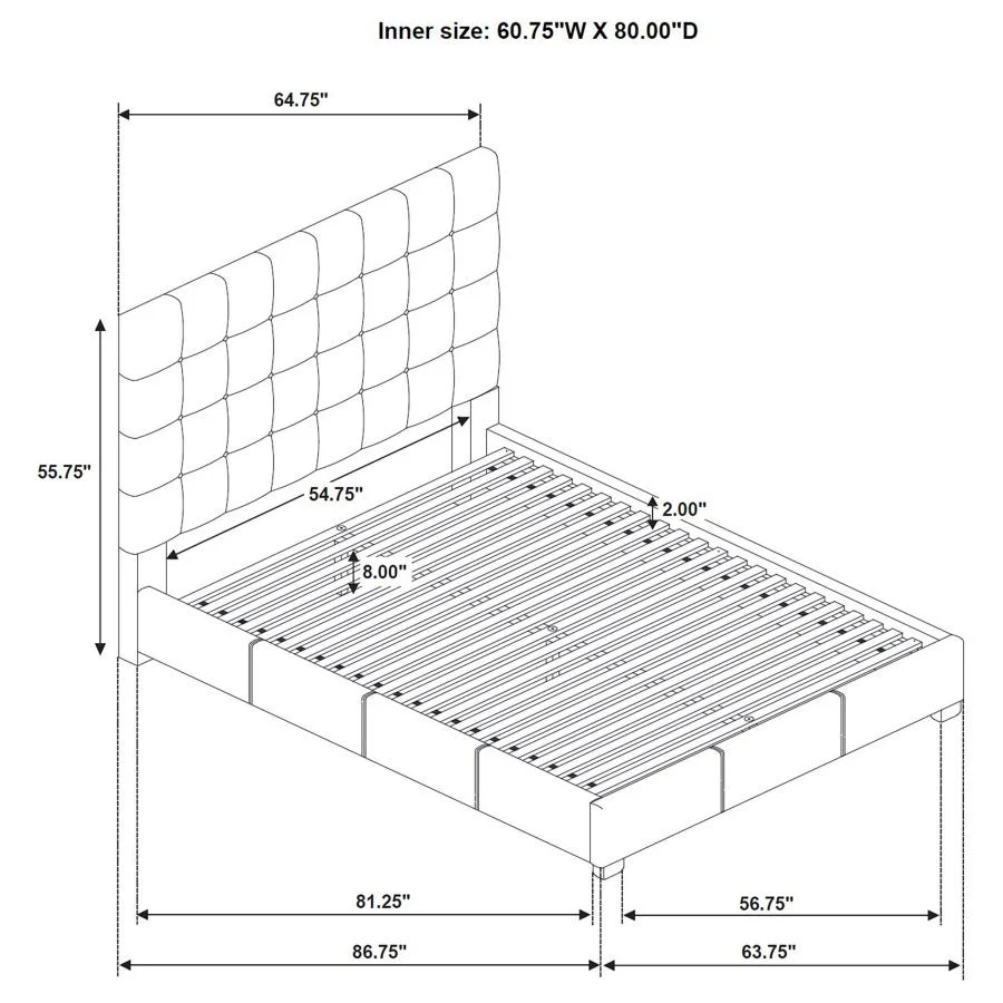 Medley - Genuine Leather Platform Bed