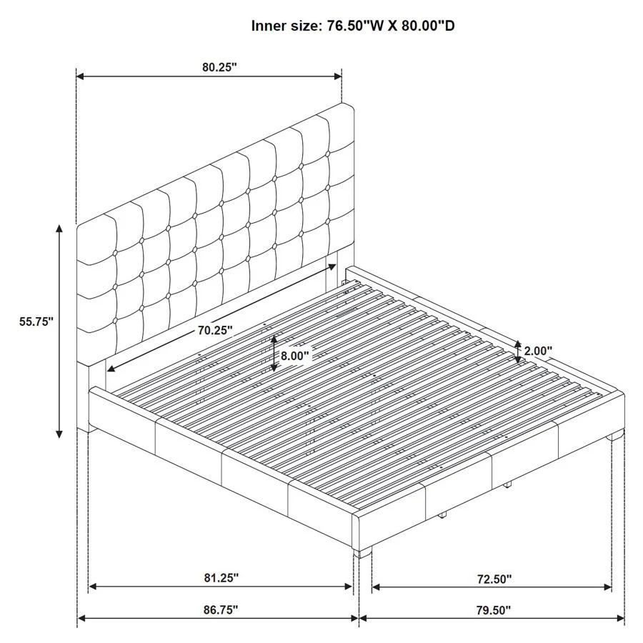 Medley - Genuine Leather Platform Bed