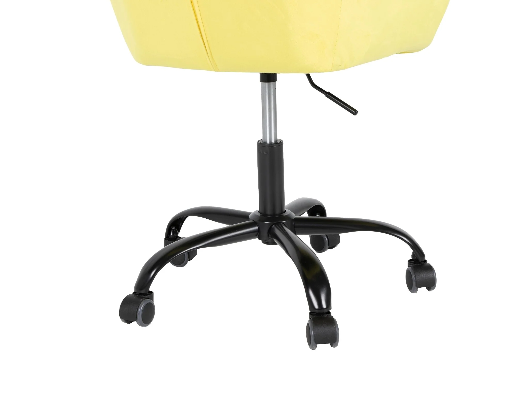 Modern Yellow Velvet Diamond Tufted Swivel Office Chair with Black Caster Base