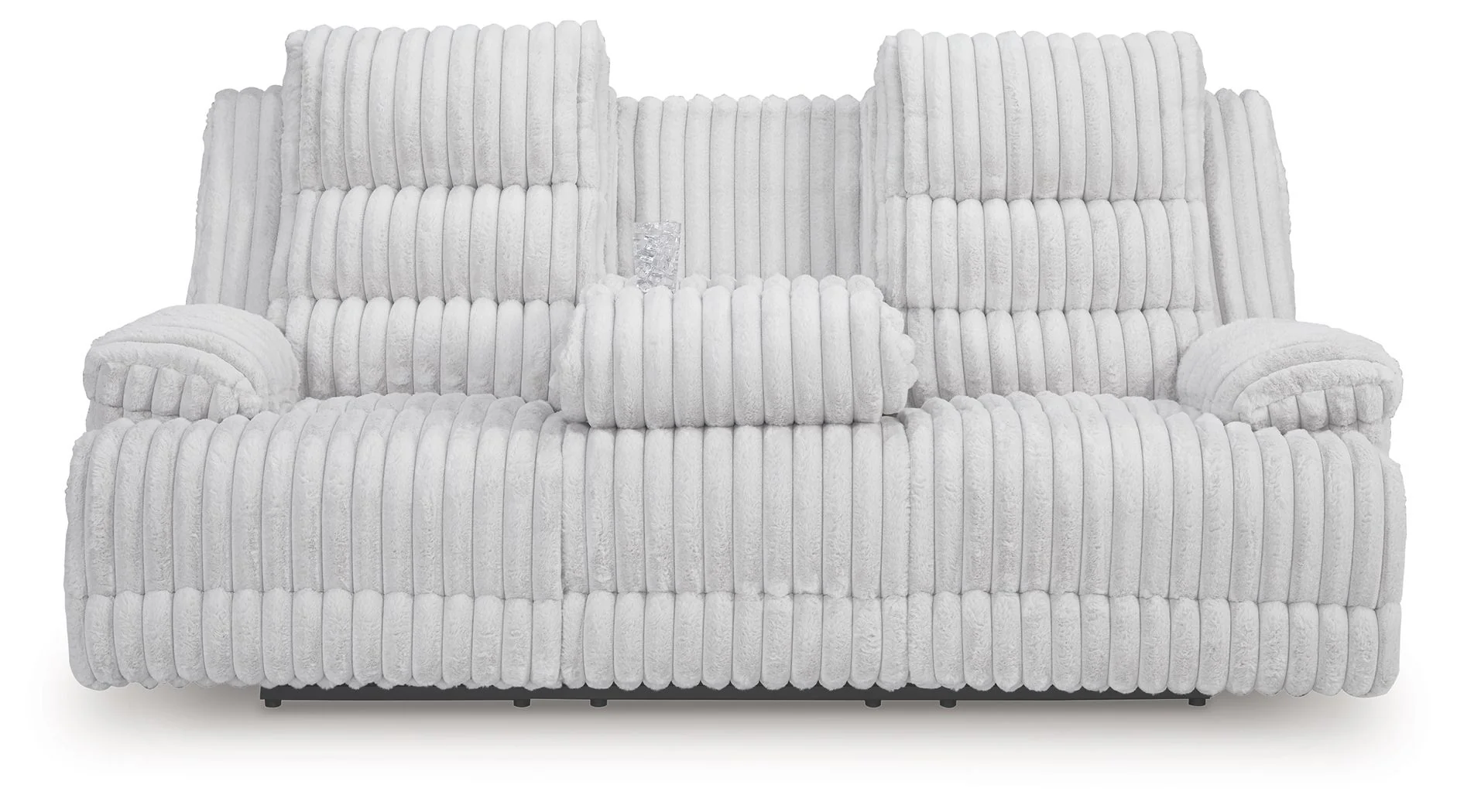 Rhines Falls - Reclining Power Sofa With Drop Down Table - Alloy