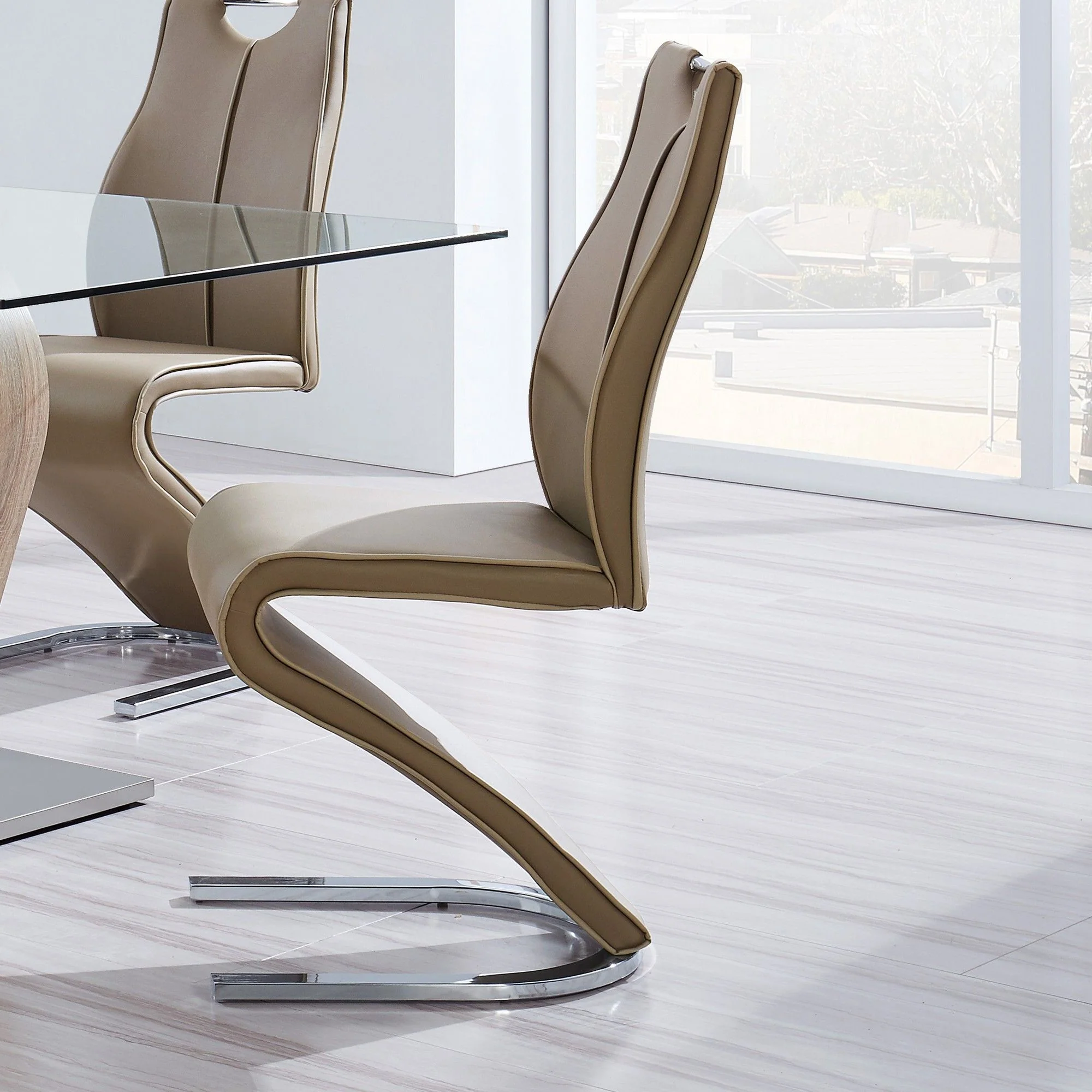 Tony - Dining Chairs (Set of 2) - Brown / Beige