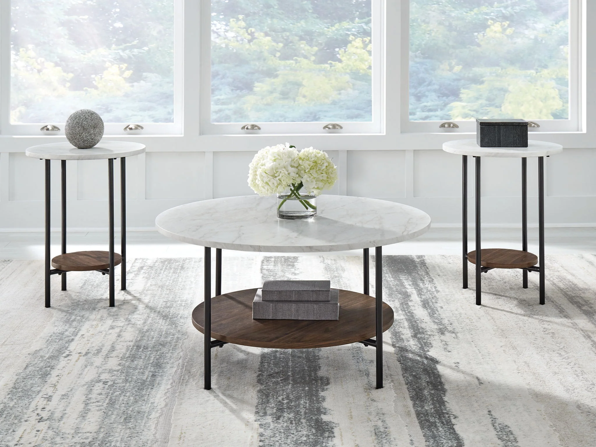 Wrenwich - Occasional Table Set (Set of 3) - Brown / Black / White