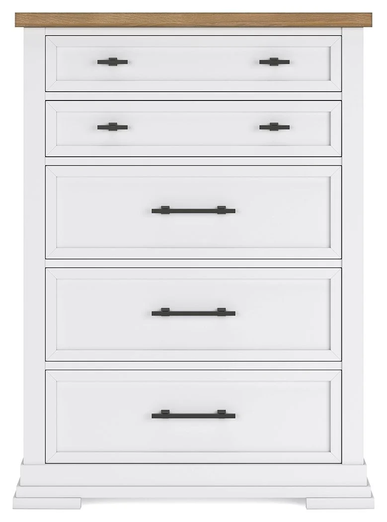 5664-ashbryn-five-drawer-chest-white-natural-6.webp Ashbryn - Five Drawer Chest - White / Natural