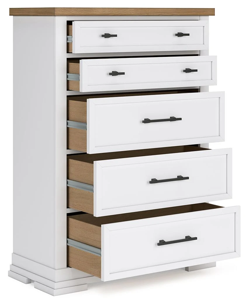 5664-ashbryn-five-drawer-chest-white-natural-8.webp Ashbryn - Five Drawer Chest - White / Natural