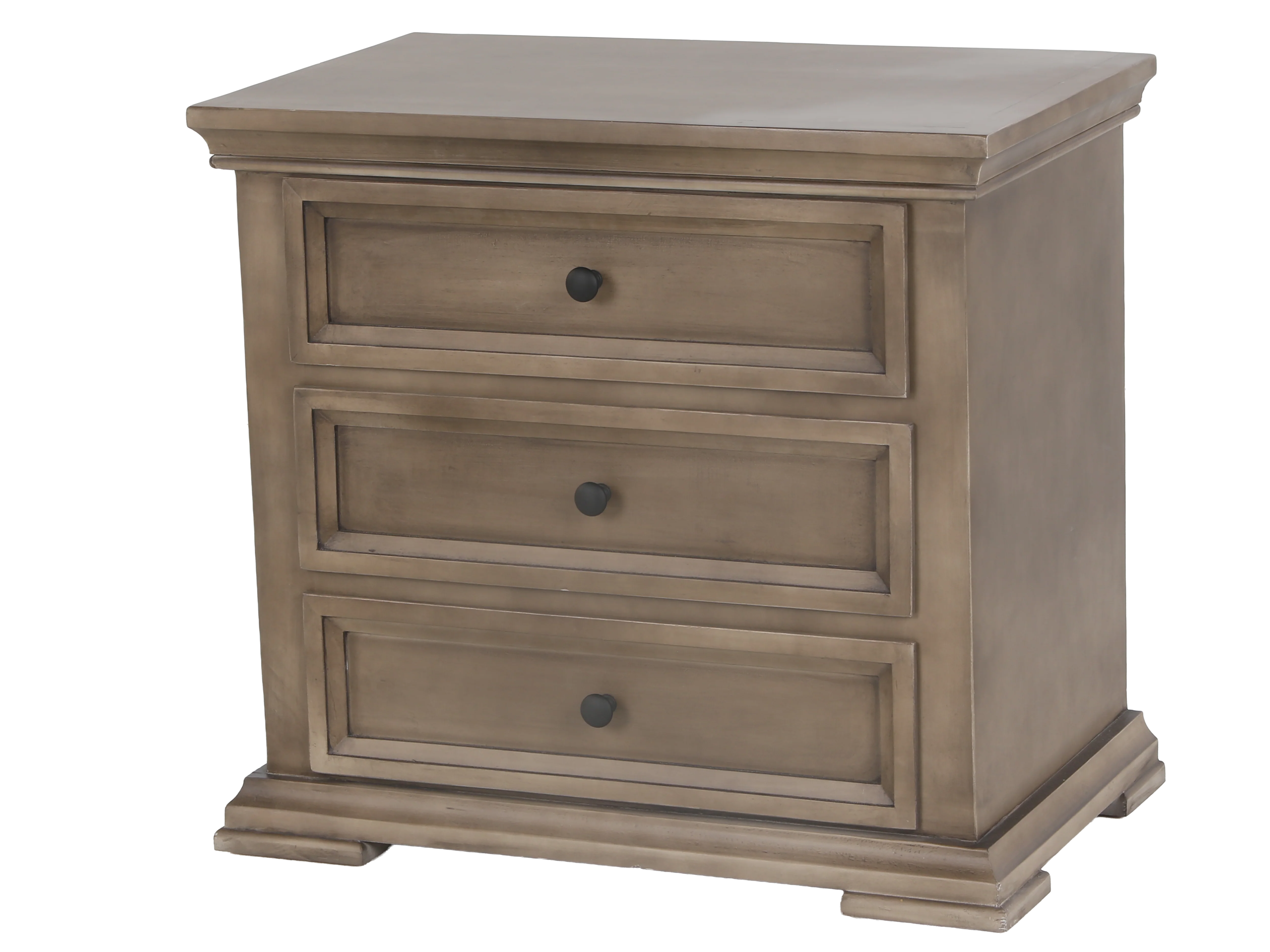 3 Drawer Rustic Nightstand