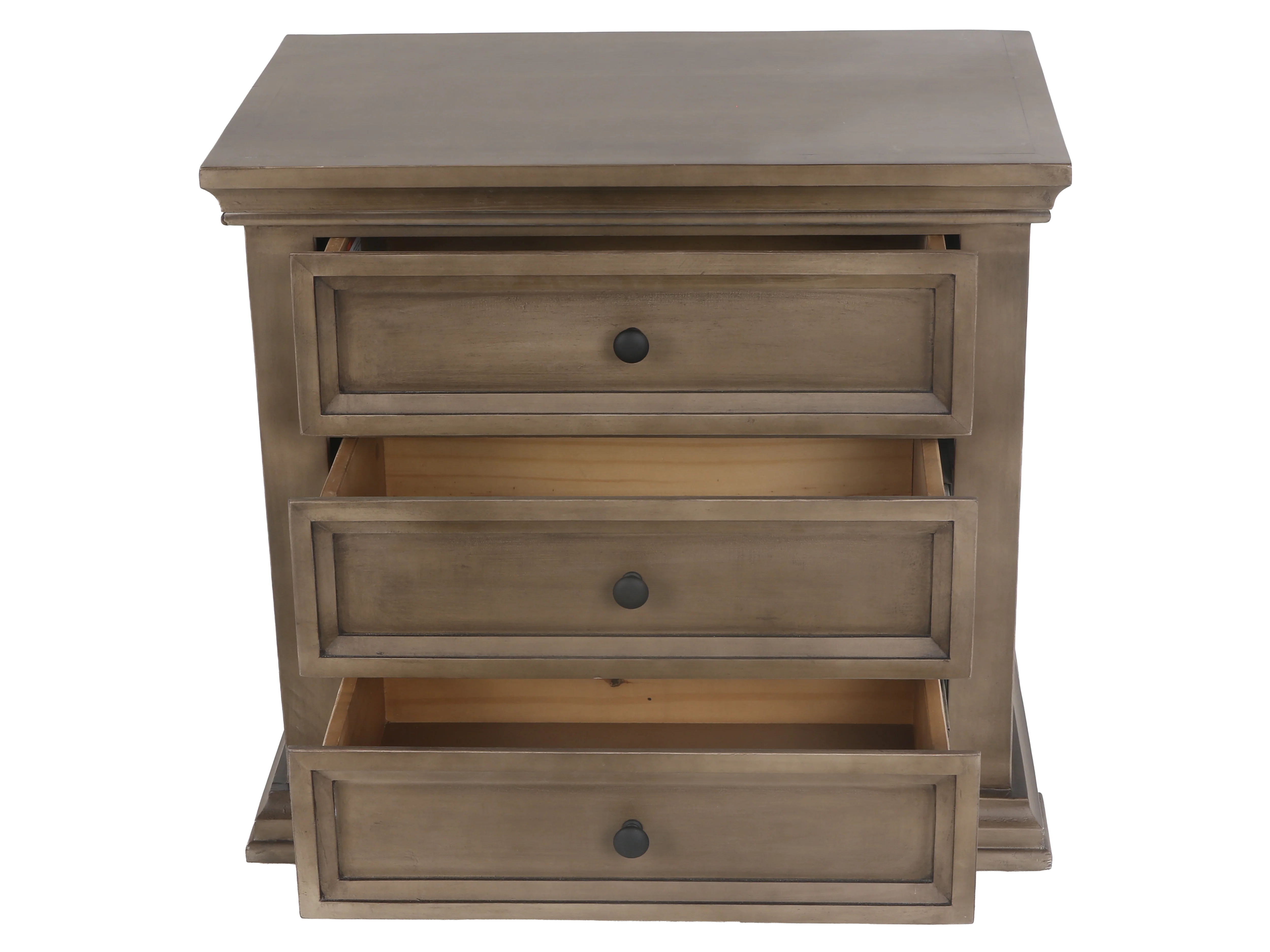 3 Drawer Rustic Nightstand