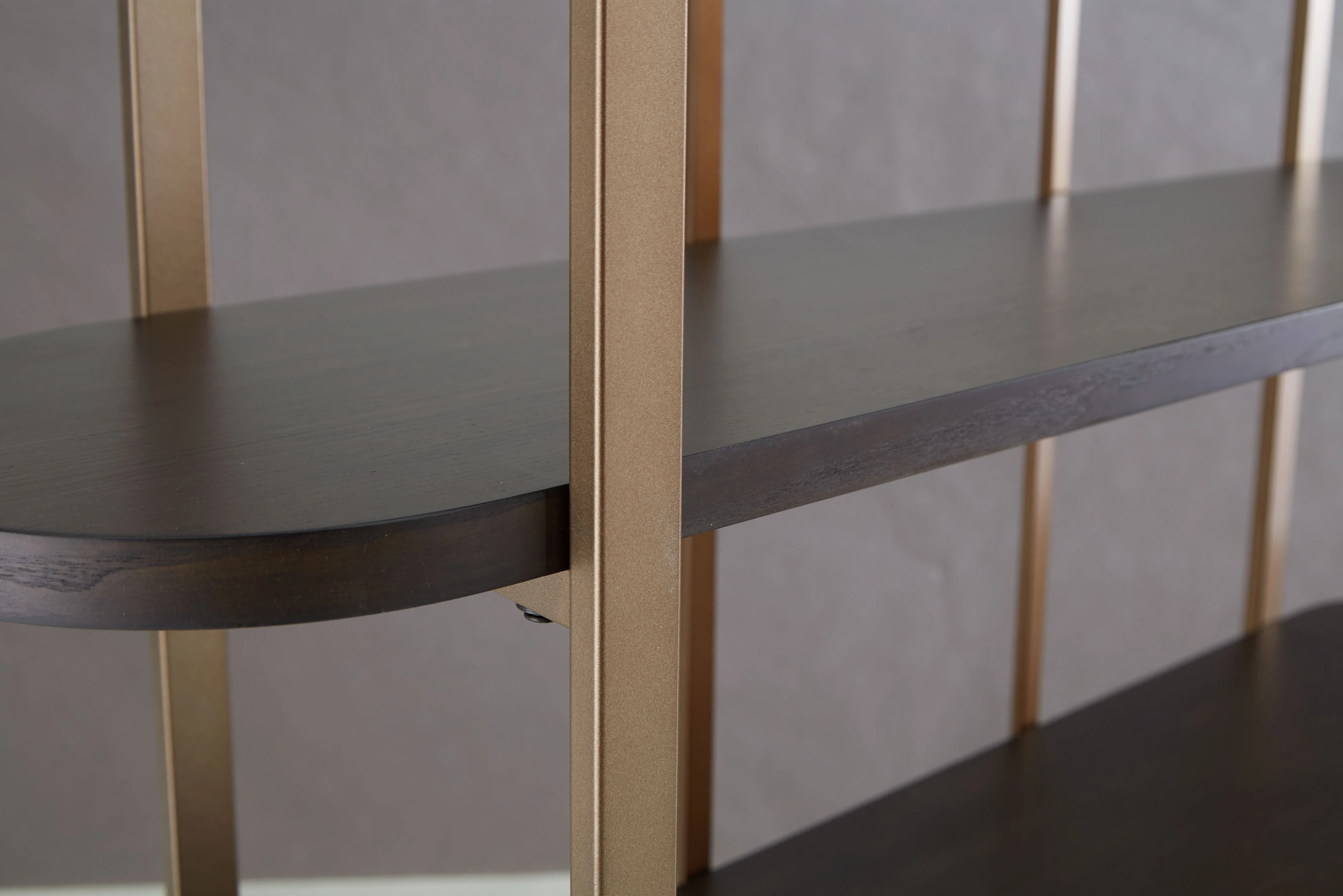 Brentmour - Bookcase - Brown / Gold Finish