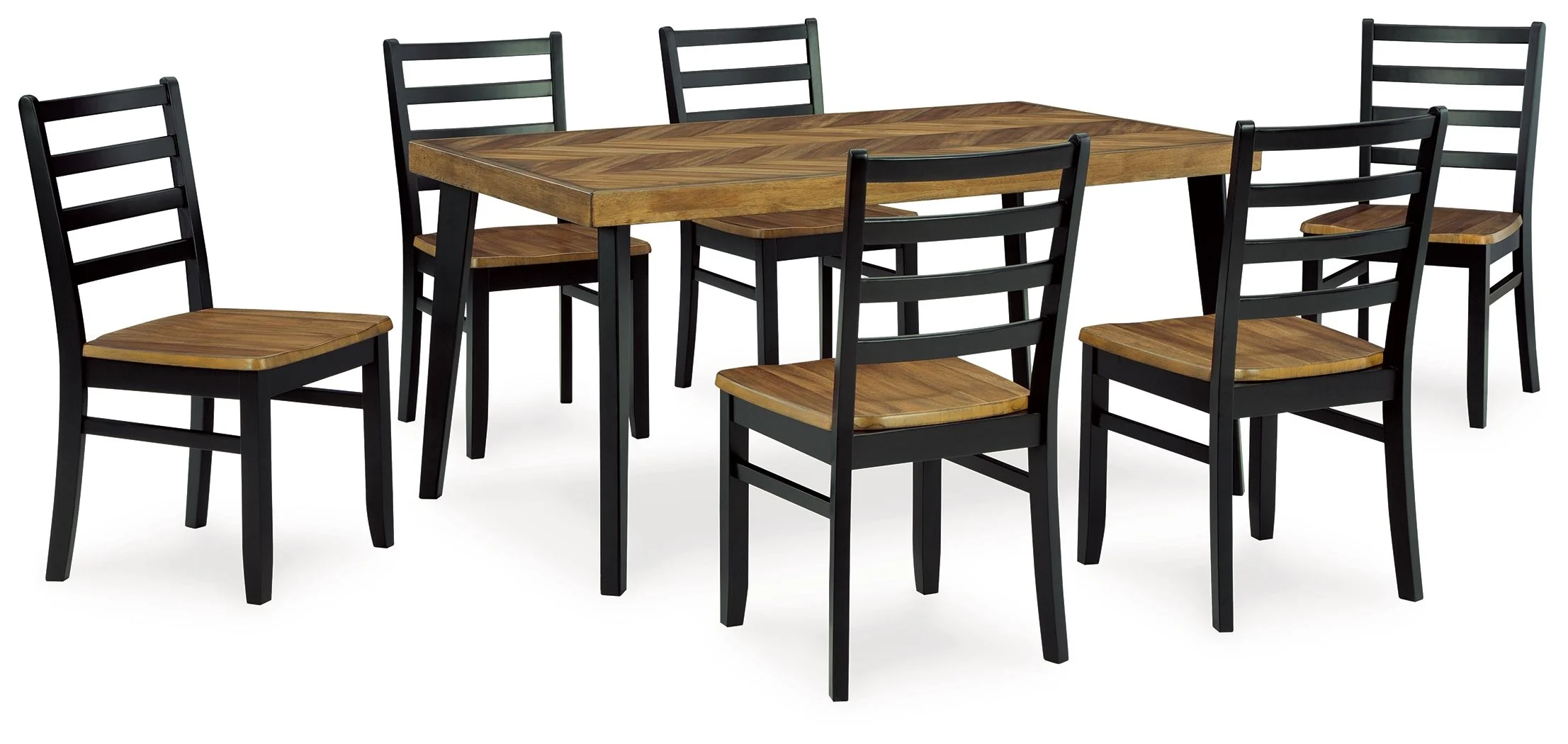 5733-blondon-rectangular-drm-table-set-set-of-7-brown-black-1.webp Blondon - Rectangular Drm Table Set (Set of 7) - Brown / Black