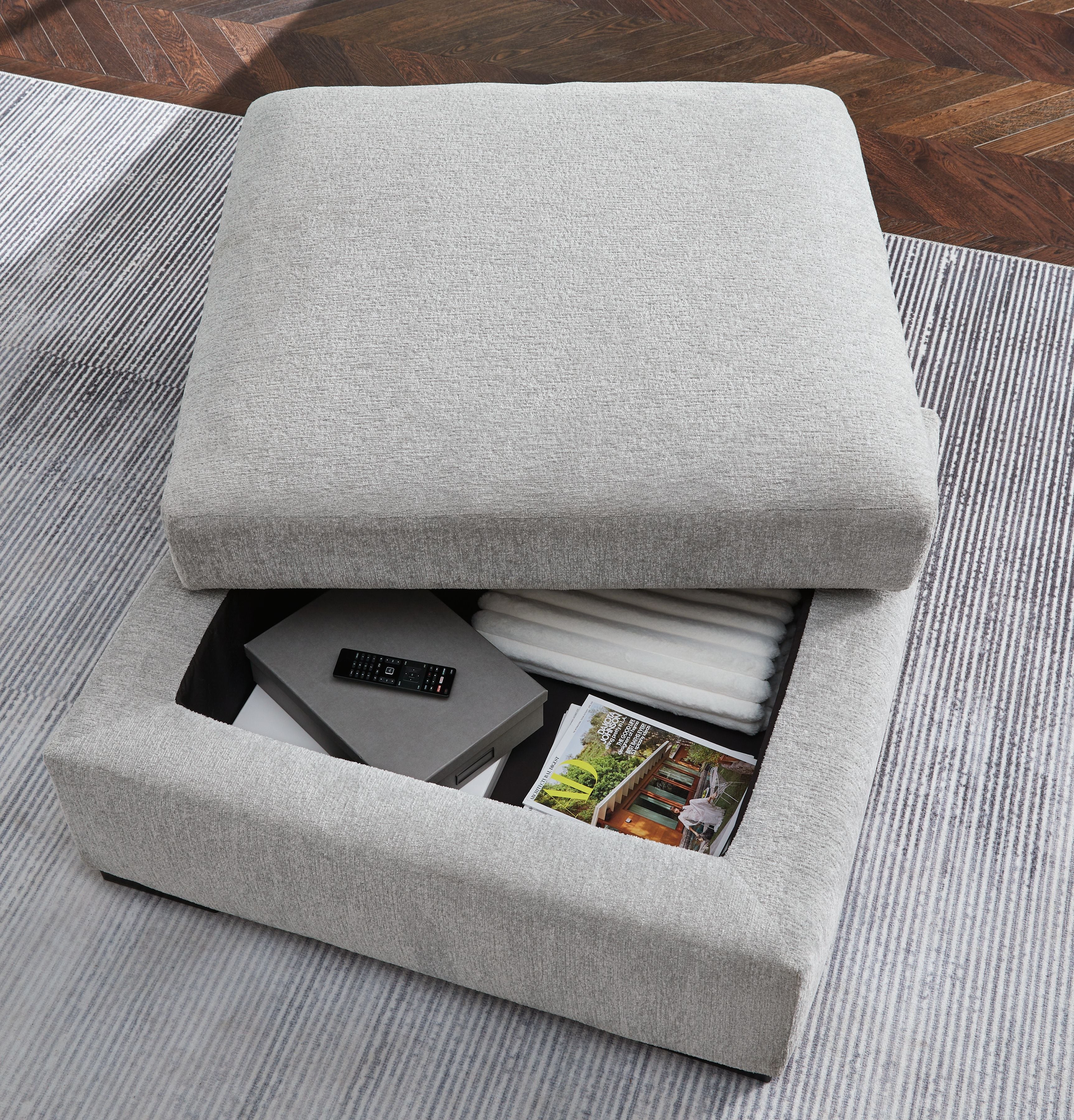 5742-gabyleigh-ottoman-with-storage-nickel-4.jpg Gabyleigh - Ottoman With Storage - Nickel