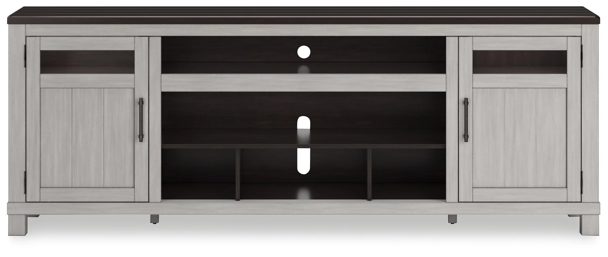 Darborn - XL TV Stand W/Fireplace Option - Gray / Brown