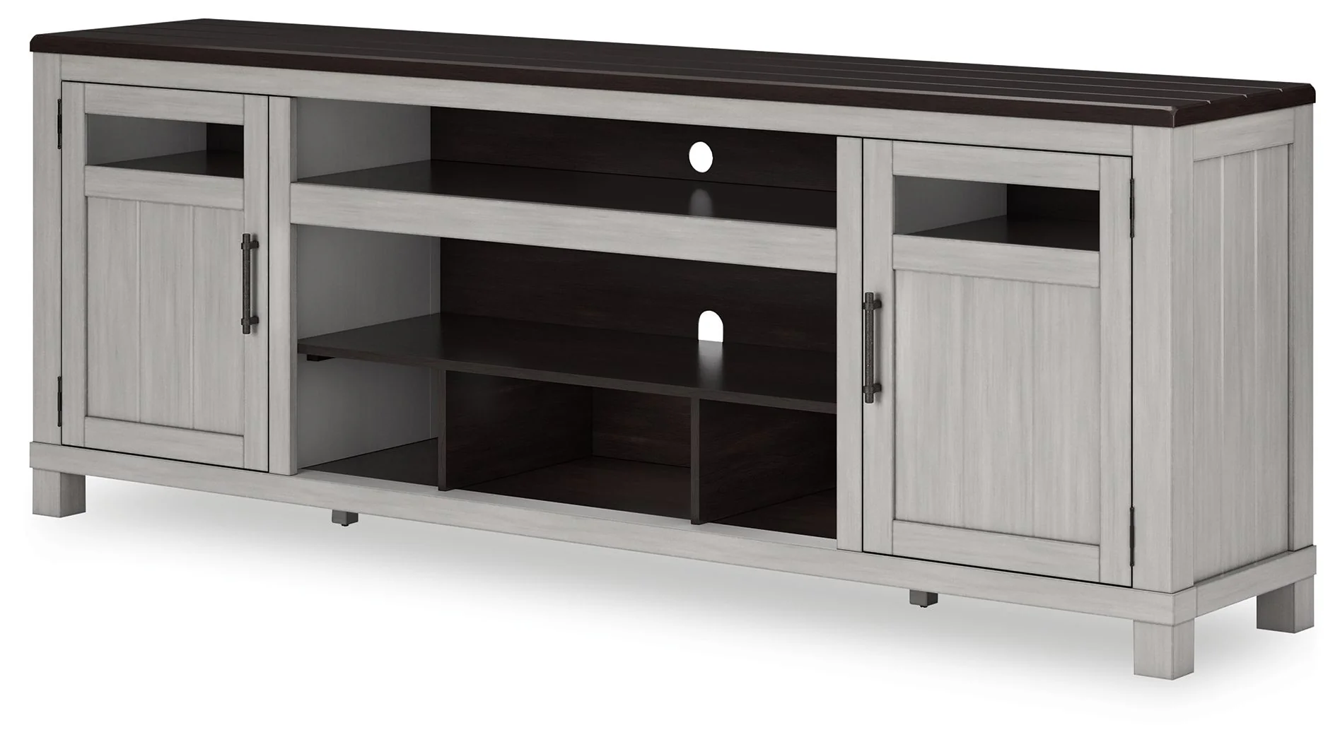Darborn - XL TV Stand W/Fireplace Option - Gray / Brown
