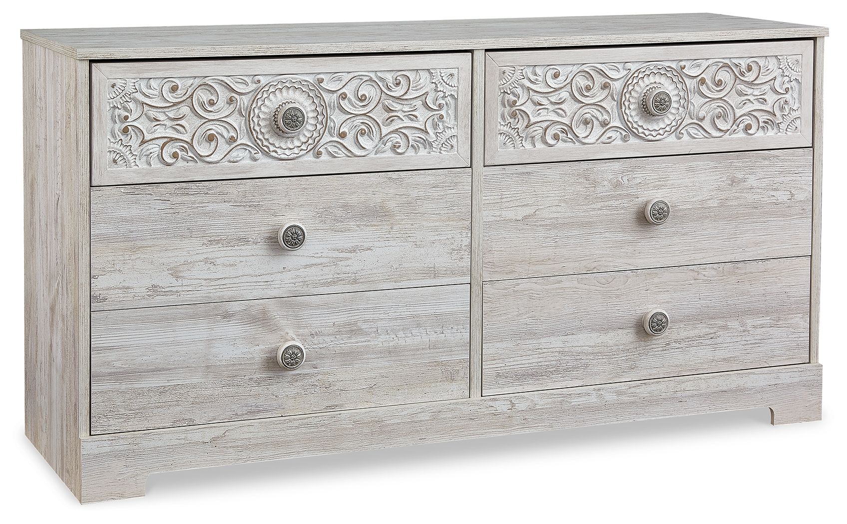 5867-paxberry-six-drawer-dresser-weatherworn-whitewash-1.jpg Paxberry - Six Drawer Dresser - Weatherworn - Whitewash