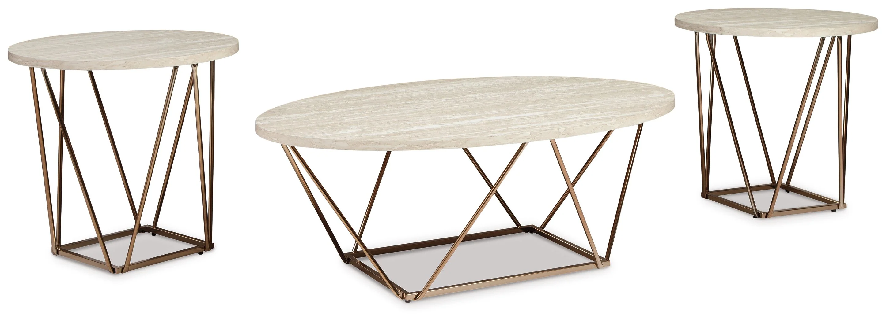5884-tarica-occasional-table-set-set-of-3-white-metallic-1.webp Tarica - Occasional Table Set (Set of 3) - White / Metallic