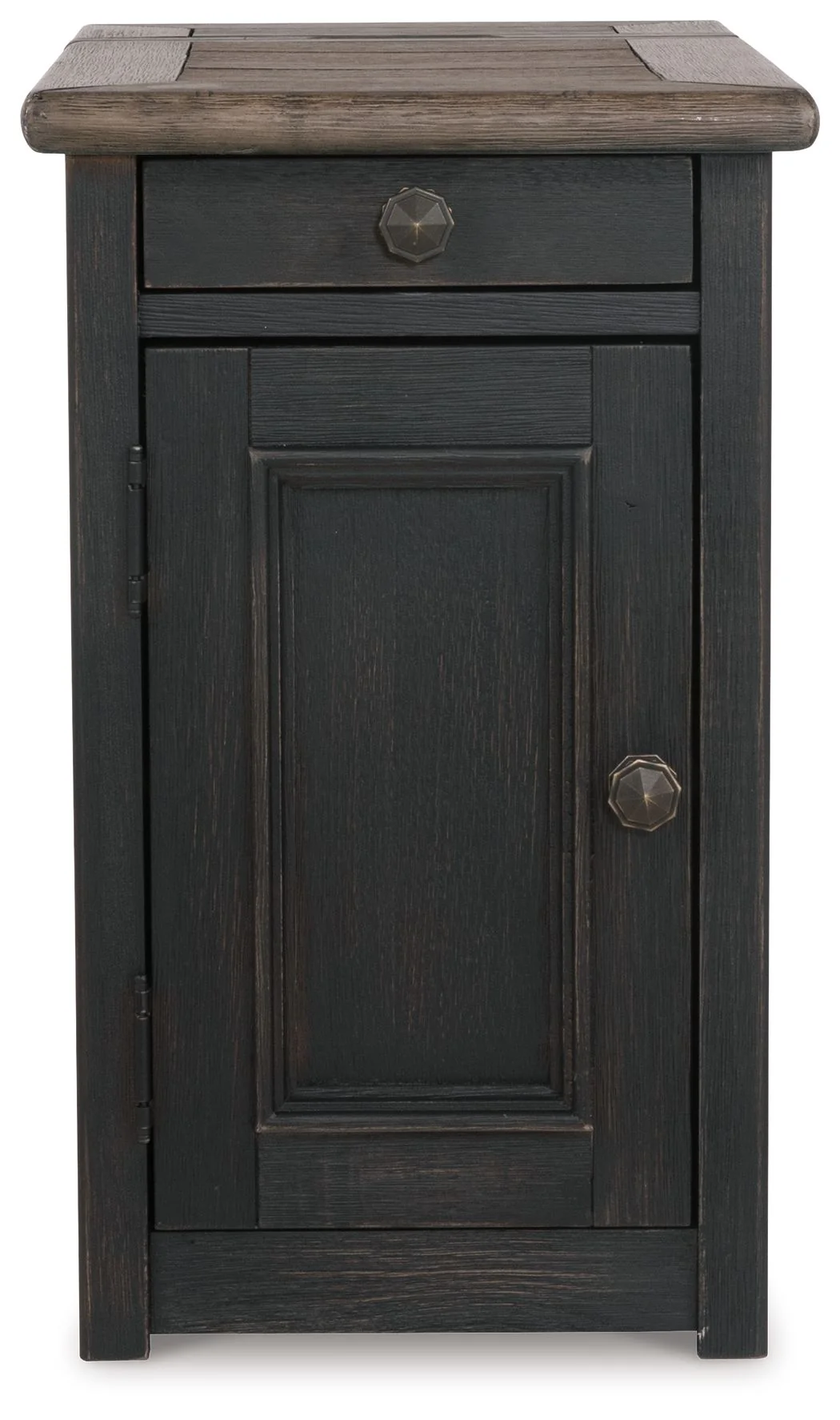 Tyler Creek - Chair Side End Table - Grayish Brown / Black
