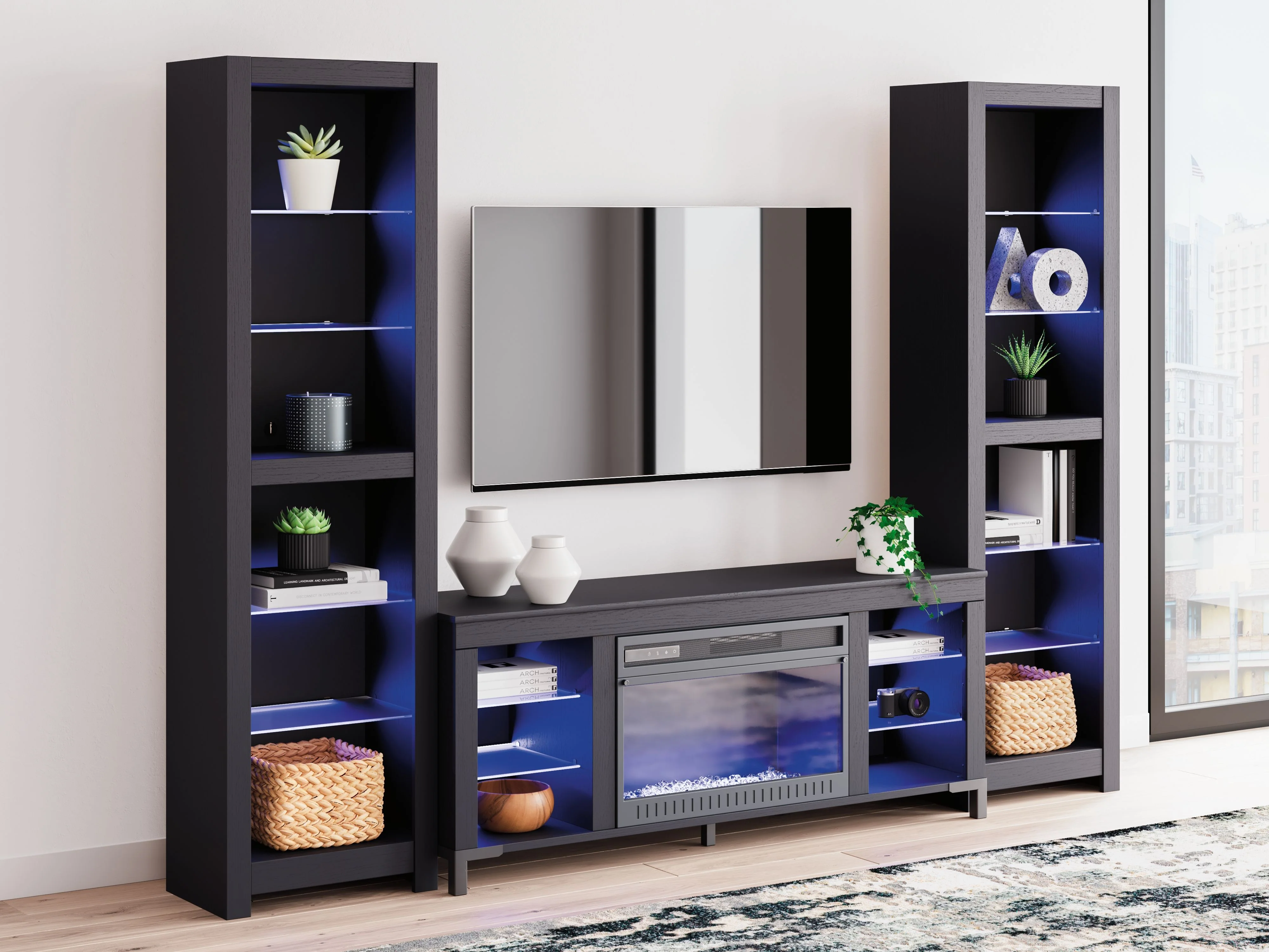 5897-cayberry-3-piece-entertainment-center-with-electric-fireplace-black-9.webp Cayberry - 3-Piece Entertainment Center With Electric Fireplace - Black