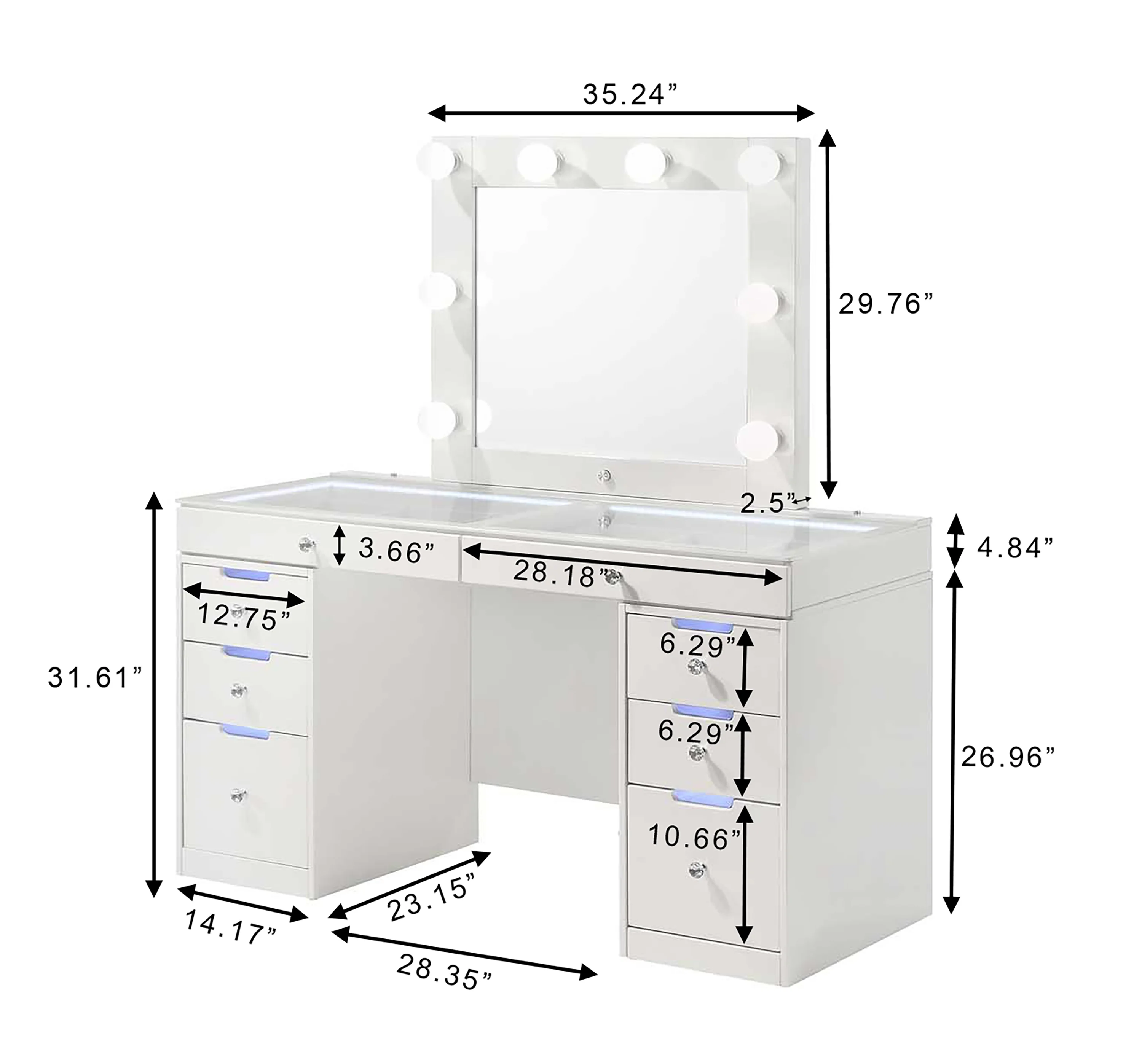 Luxo Vanity White