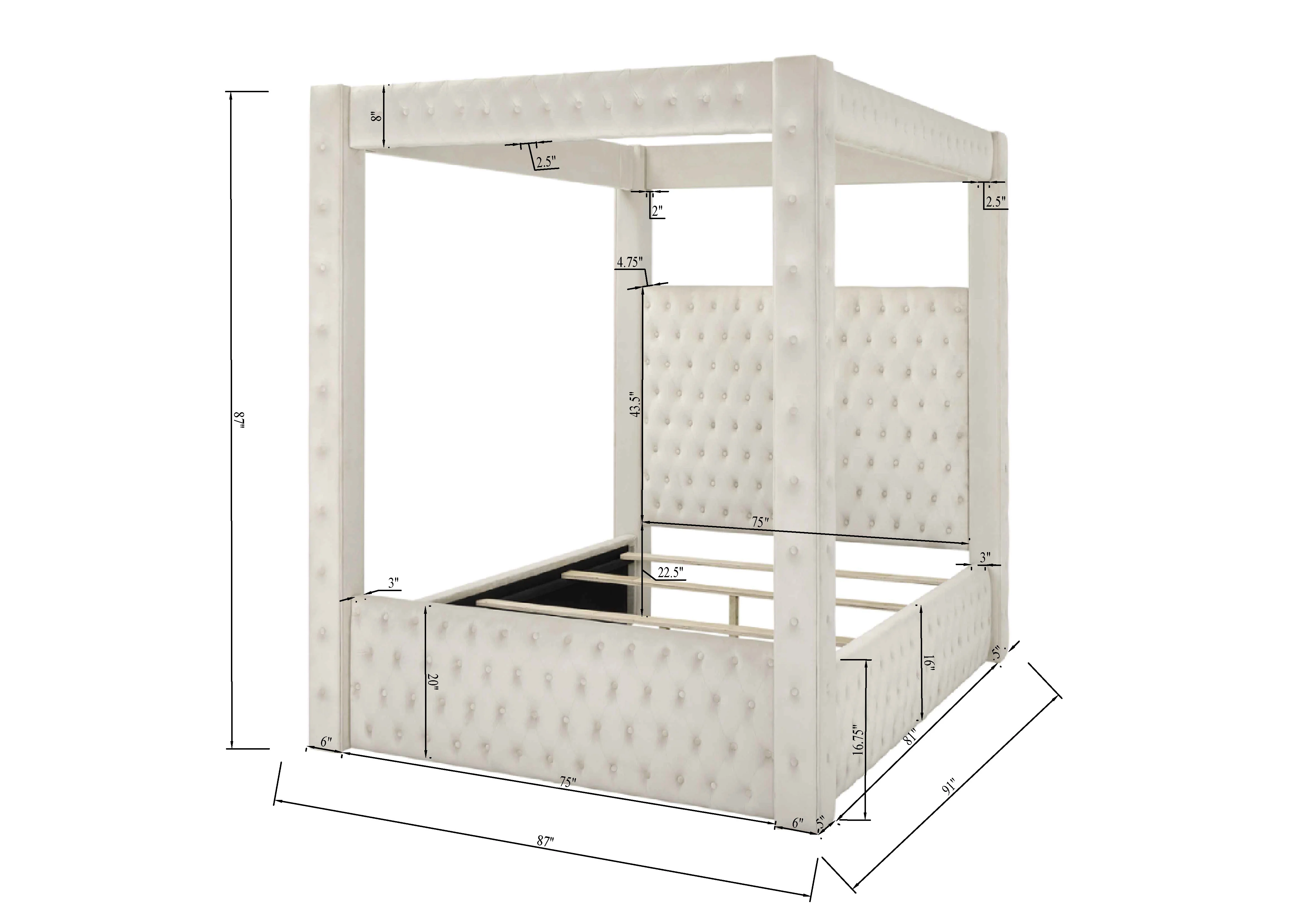 Annabelle Canopy Bed Black