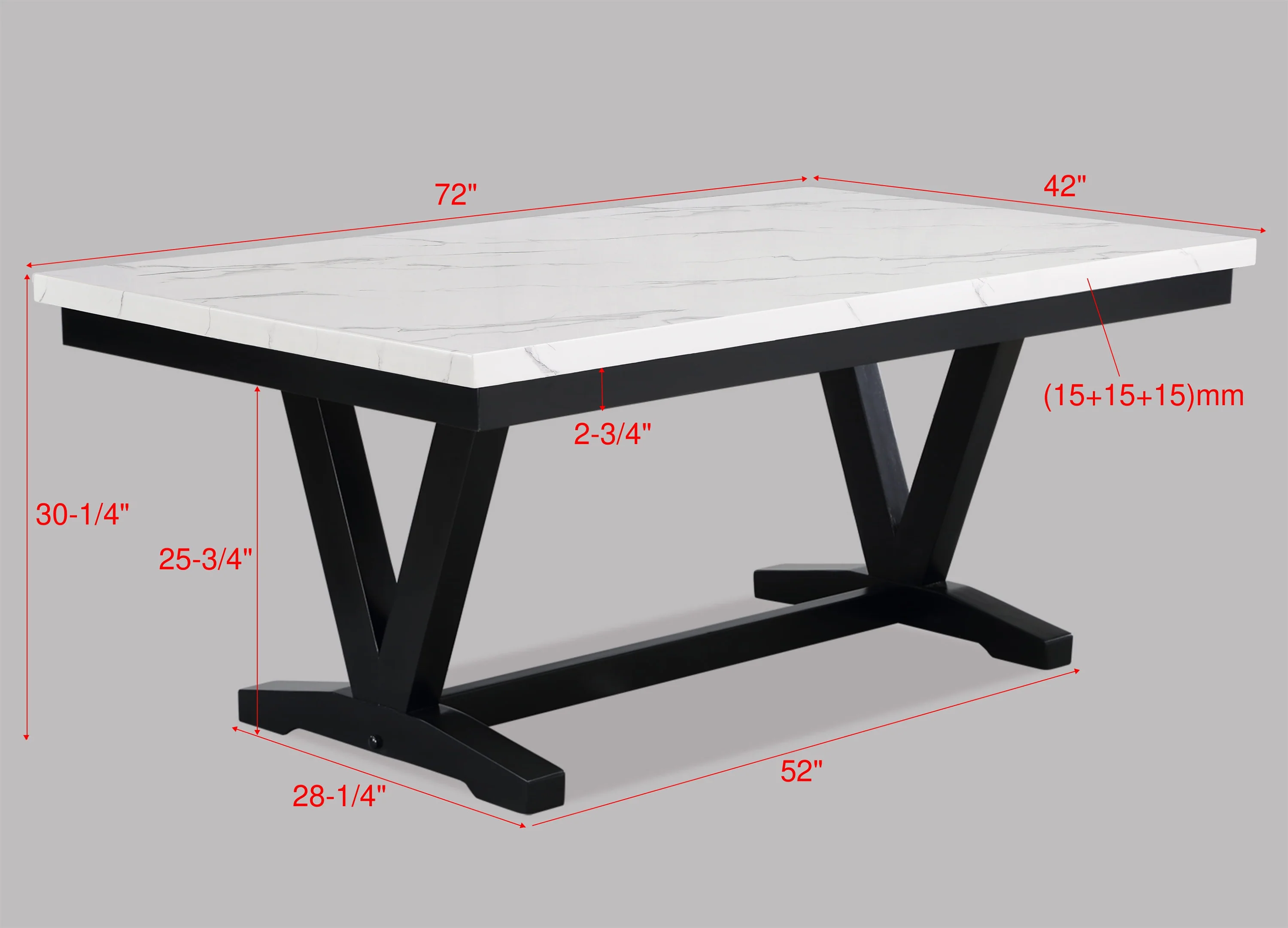 Tanner Faux Carrera Dining Table