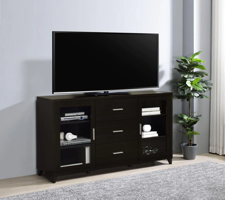 Lewes - 2 Door Engineered Wood TV Stand - Cappuccino