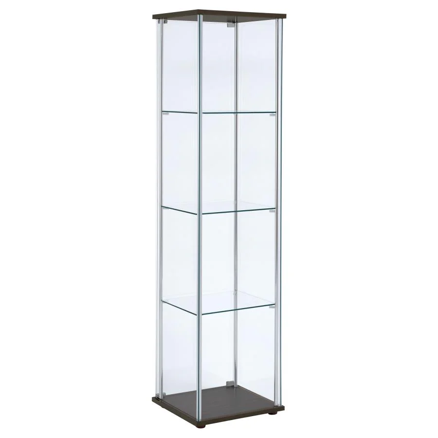 6076-bellatrix-4-shelf-clear-glass-curio-cabinet-11.webp Bellatrix - 4-Shelf Clear Glass Curio Cabinet