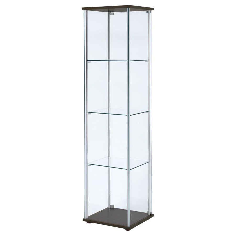 6076-bellatrix-4-shelf-clear-glass-curio-cabinet-15.webp Bellatrix - 4-Shelf Clear Glass Curio Cabinet