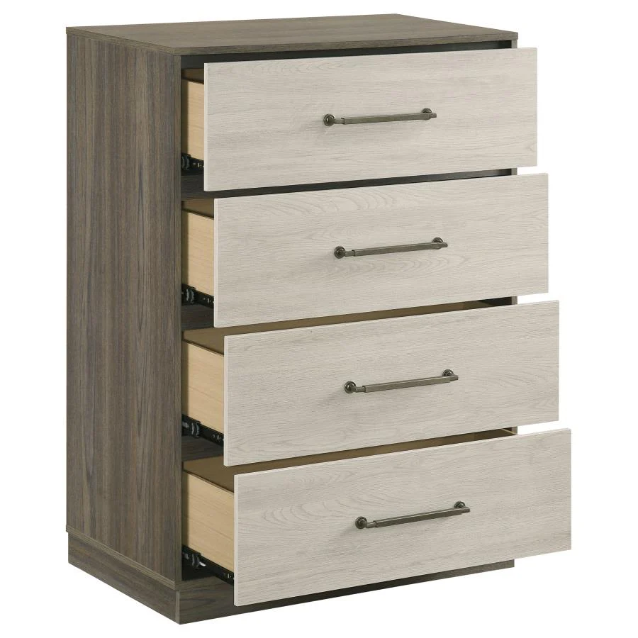 Fenwick - 4-Drawer Chest Of Drawers - Gray Oak