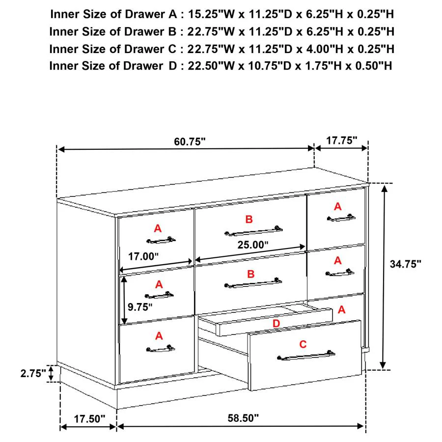 Fenwick - 9-Drawer Dresser