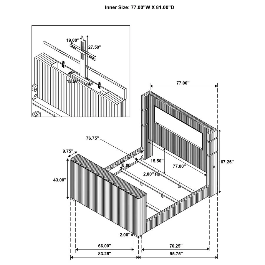 Tisdall - Flame Visualizer TV Bed
