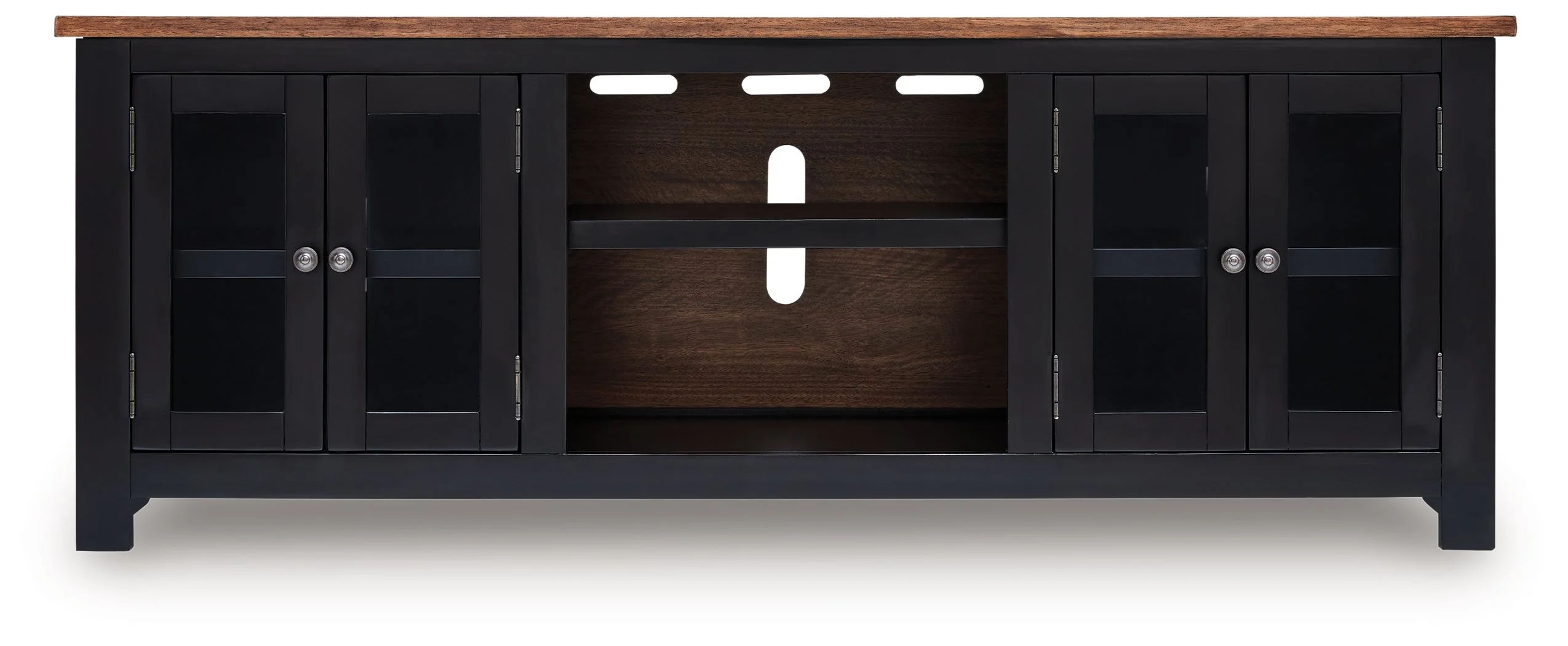 Wildenauer - XL TV Stand With Fireplace Option - Brown / Black