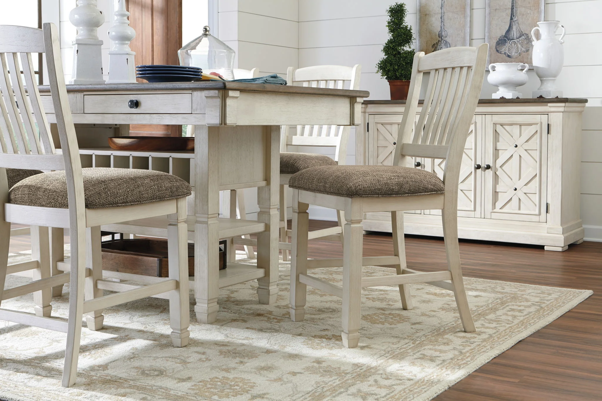 6196-bolanburg-rectangular-dining-room-counter-table-beige-10.webp Bolanburg - Rectangular Dining Room Counter Table - Beige
