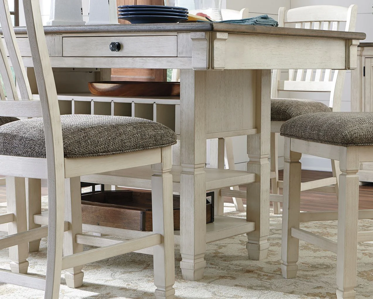 6196-bolanburg-rectangular-dining-room-counter-table-beige-13.webp Bolanburg - Rectangular Dining Room Counter Table - Beige
