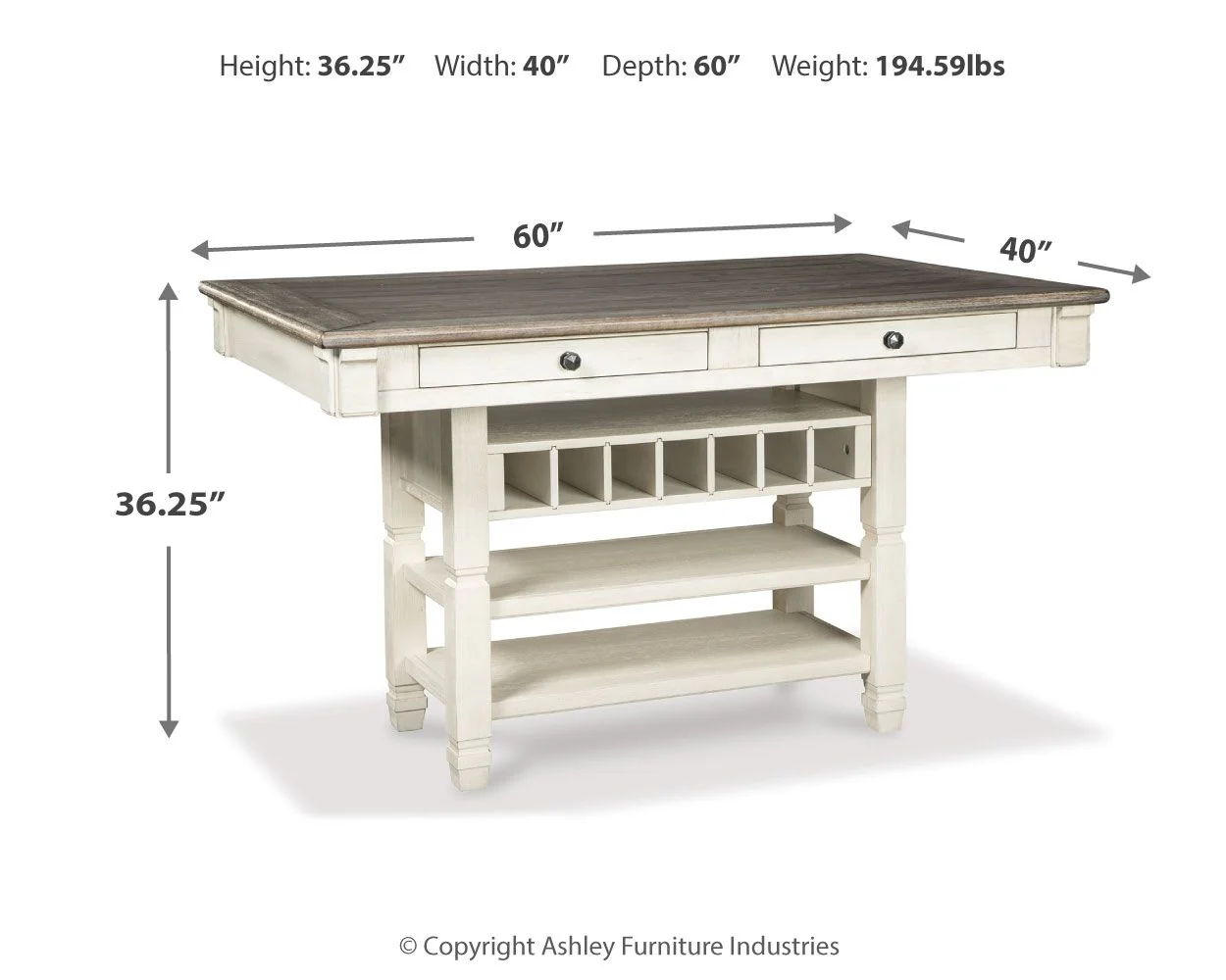 6196-bolanburg-rectangular-dining-room-counter-table-beige-6.webp Bolanburg - Rectangular Dining Room Counter Table - Beige