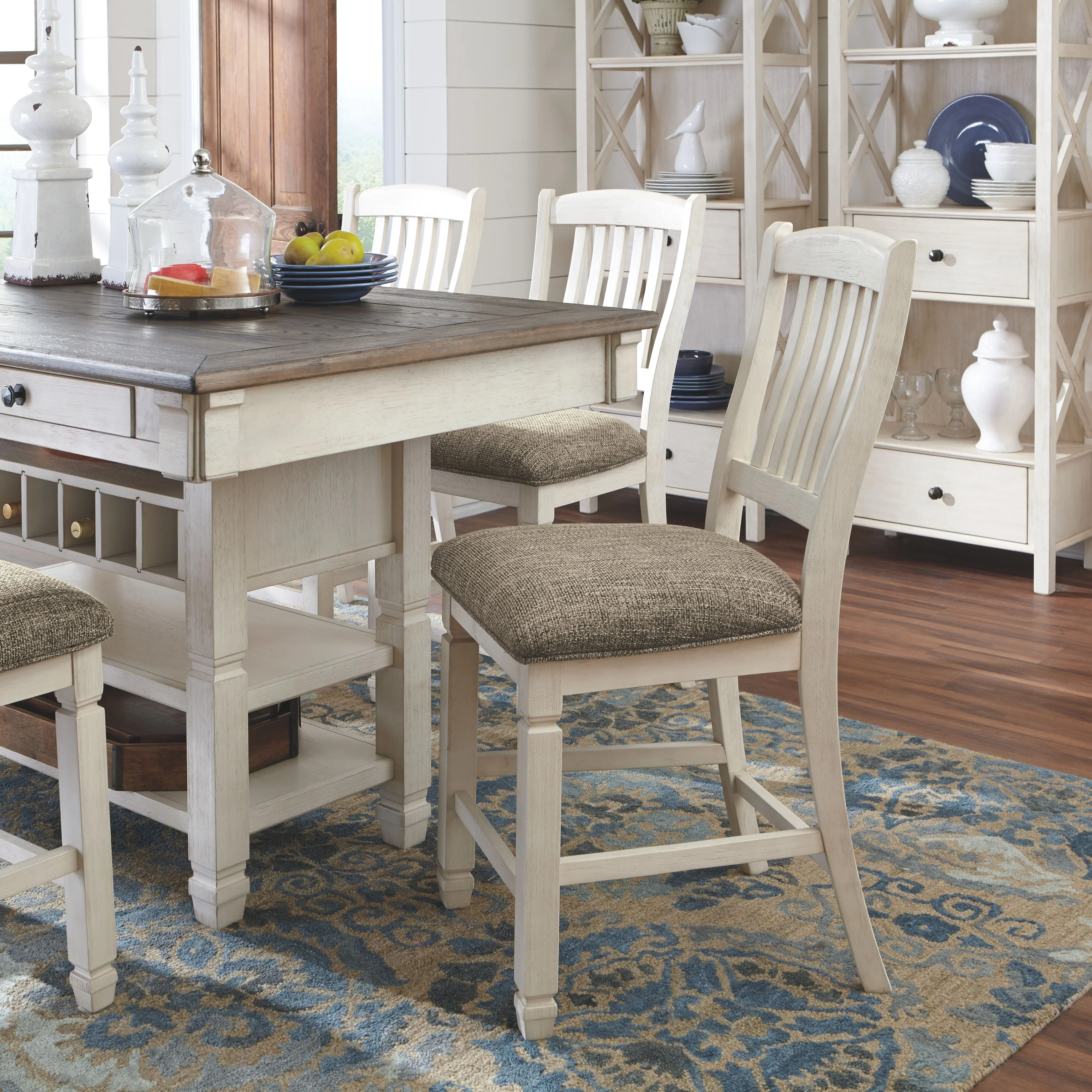 6196-bolanburg-rectangular-dining-room-counter-table-beige-9.webp Bolanburg - Rectangular Dining Room Counter Table - Beige