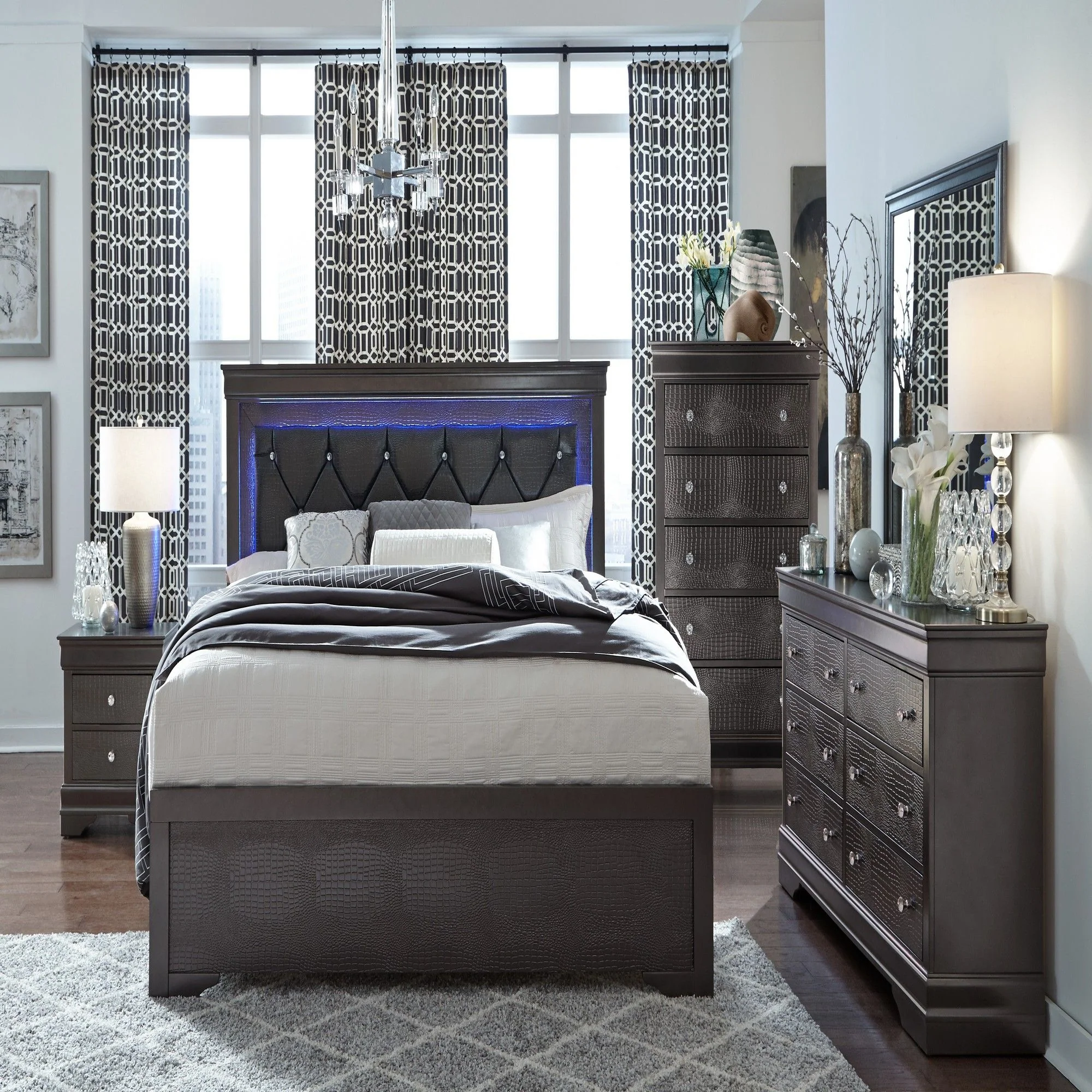 6201-shaker-crocodile-metallic-nightstand-8.webp Shaker - Crocodile Metallic Nightstand