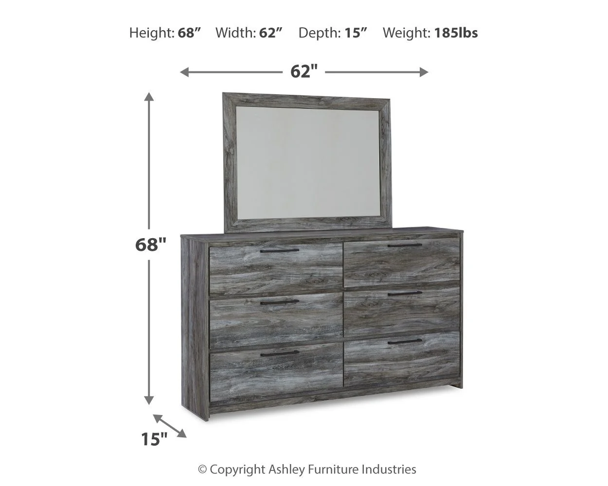 Baystorm - Six Smooth Drawer Dresser