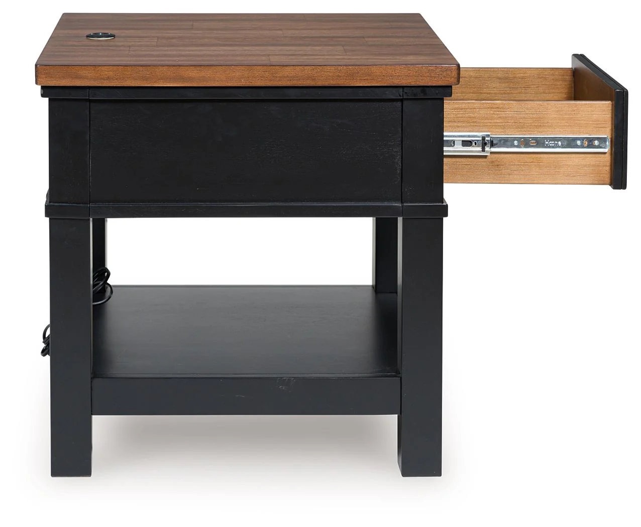 Wildenauer - Rectangular End Table - Brown / Black