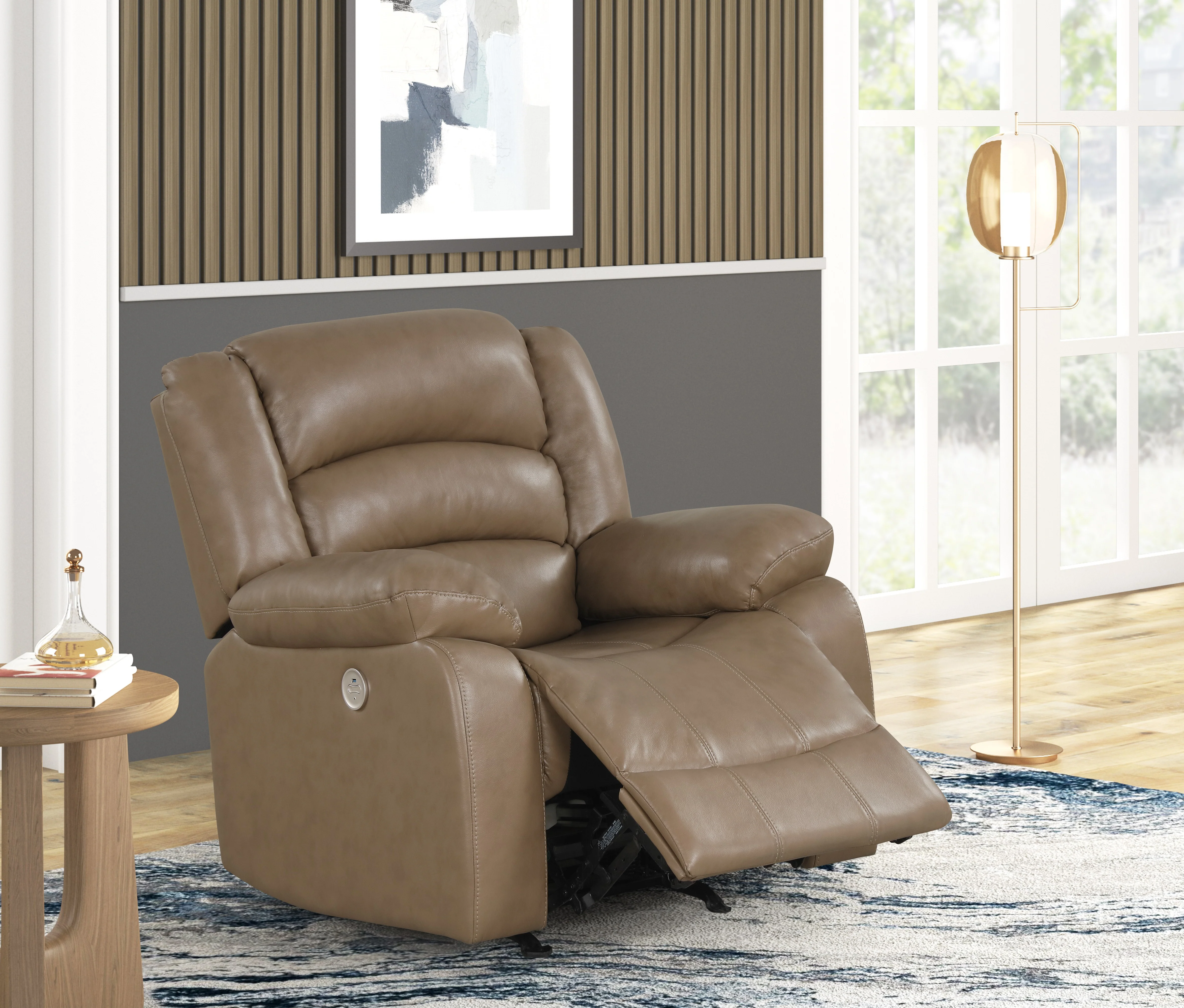 64-brown-contemporary-leather-air-power-rocker-recliner-with-usb-charging-1.webp Brown Contemporary Leather-Air Power Rocker Recliner with USB Charging