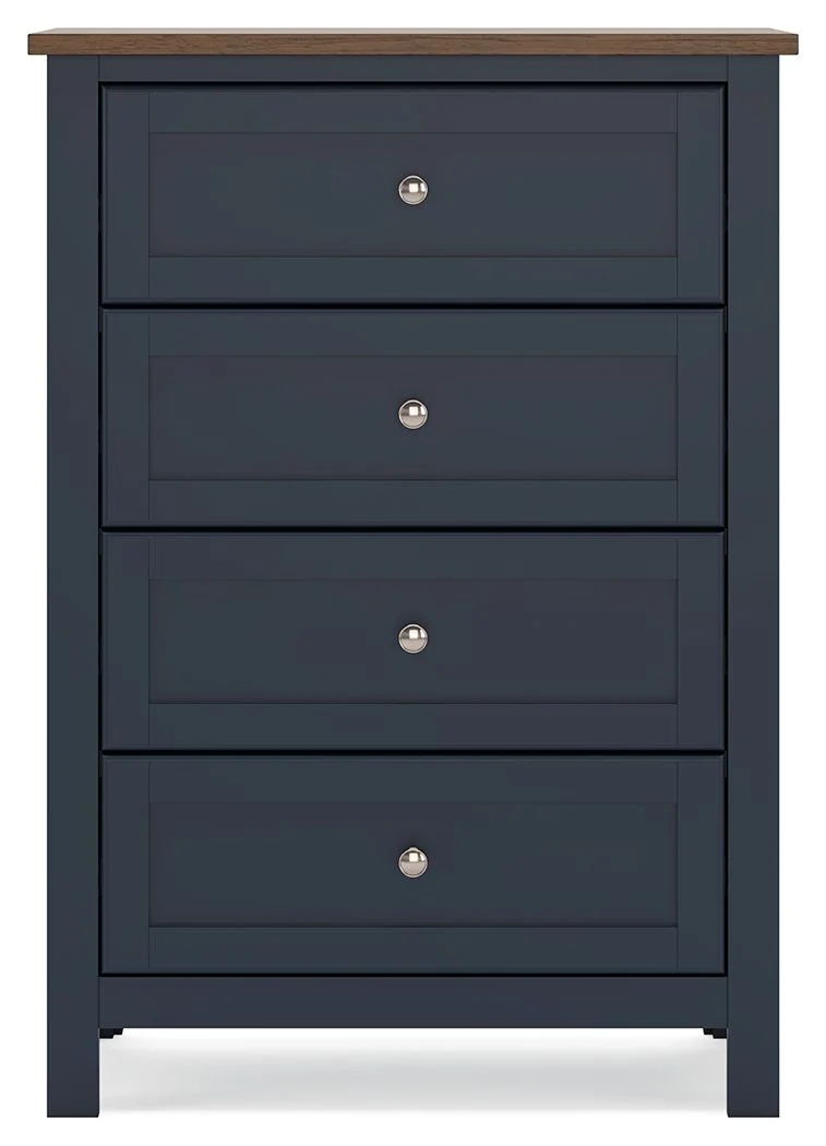 Landocken - Four Drawer Chest - Brown / Blue