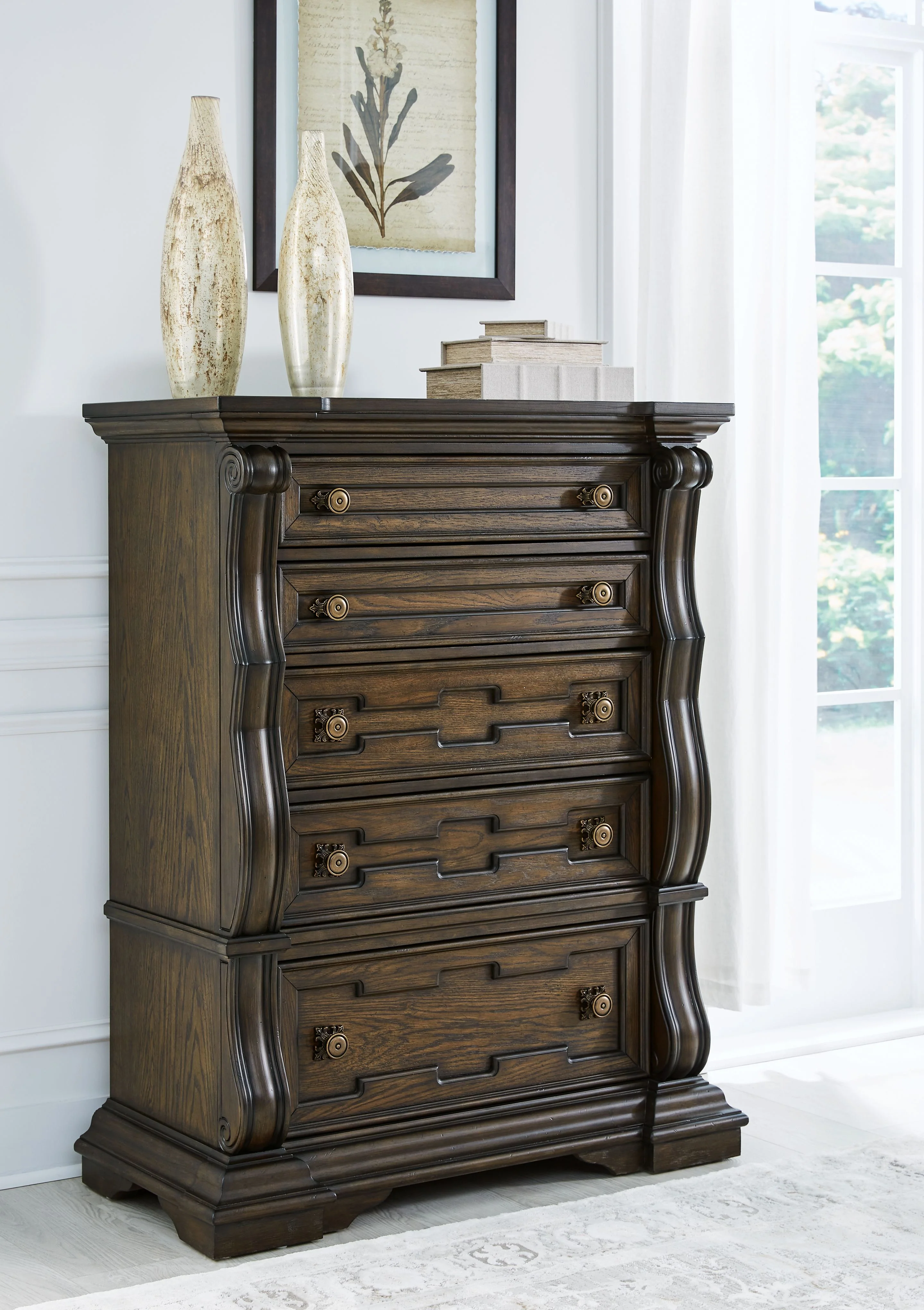 6421-maylee-five-drawer-chest-dark-brown-4.webp Maylee - Five Drawer Chest - Dark Brown