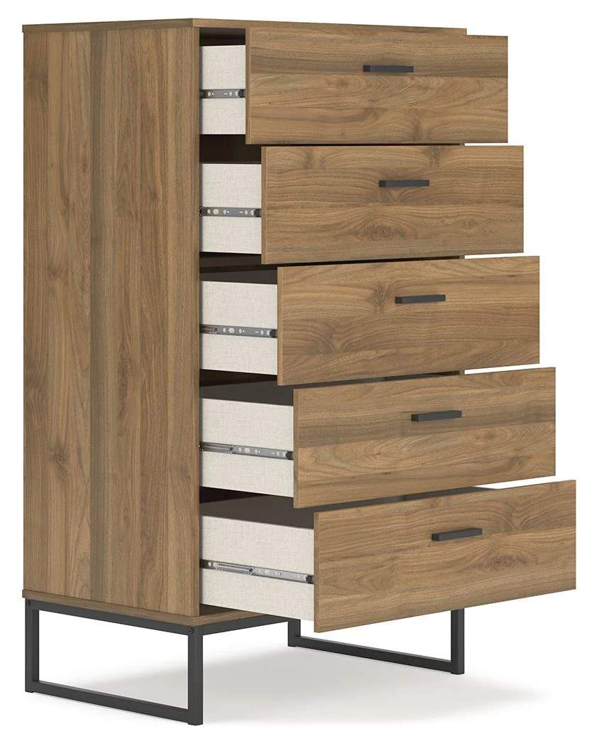 Deanlow - Five Drawer Chest - Honey