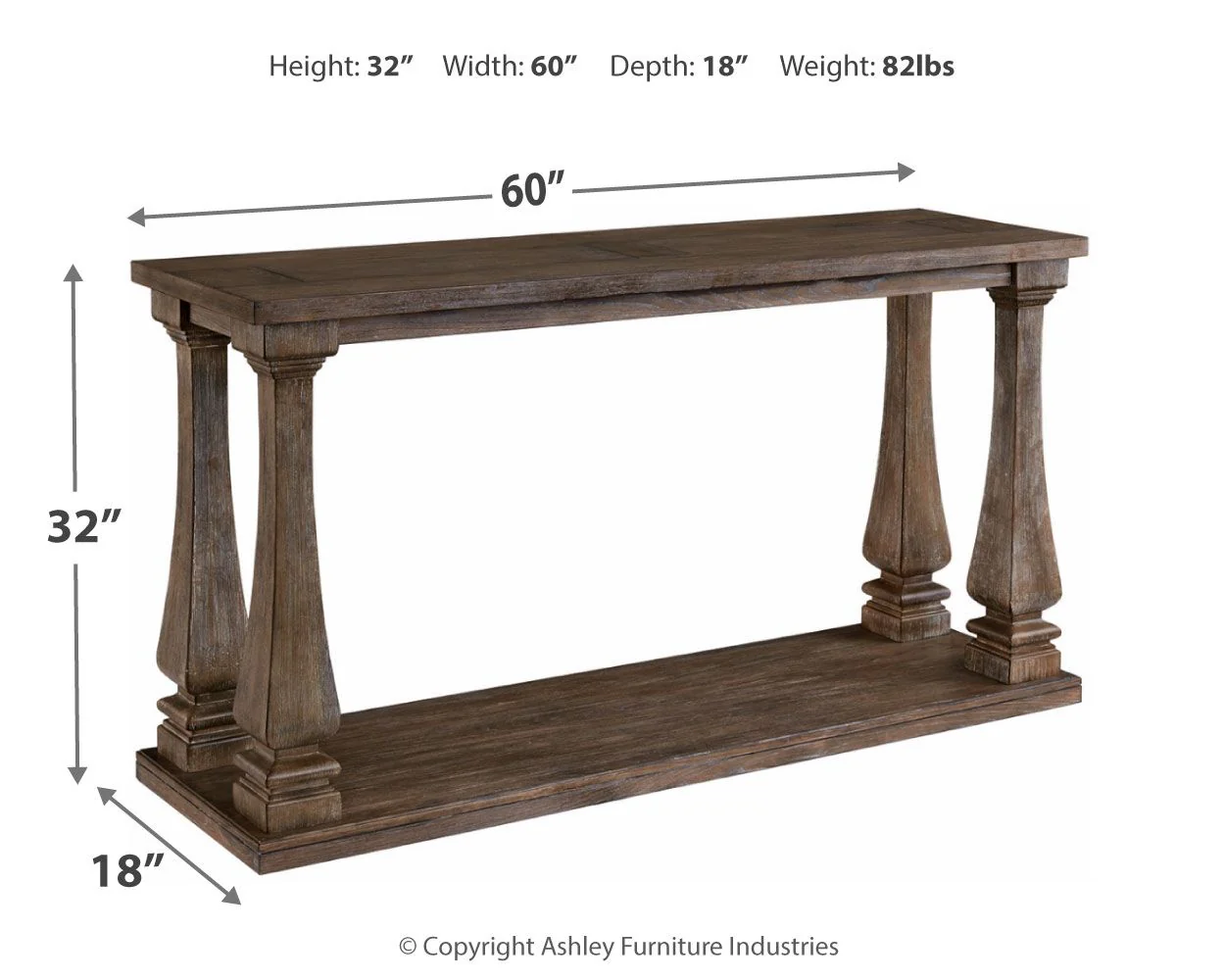 6545-johnelle-sofa-table-gray-5.webp Johnelle - Sofa Table - Gray