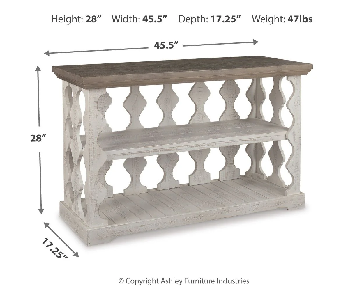 6561-havalance-console-sofa-table-gray-white-3.webp Havalance - Console Sofa Table - Gray / White