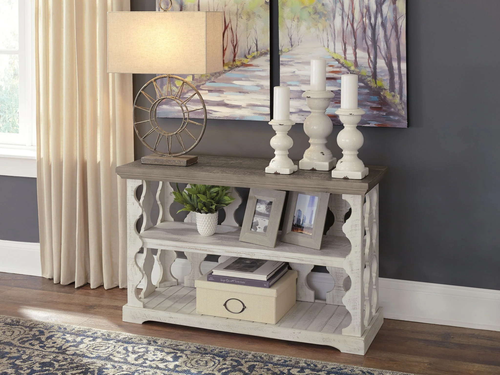 6561-havalance-console-sofa-table-gray-white-7.webp Havalance - Console Sofa Table - Gray / White