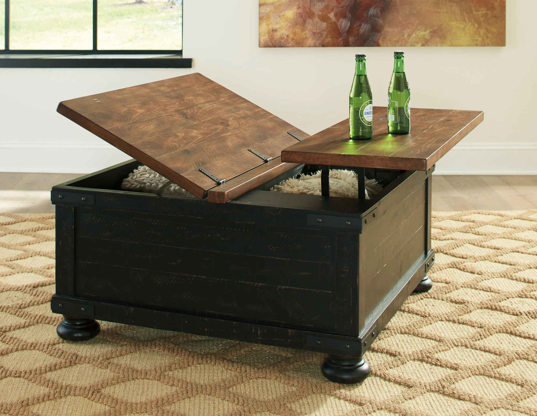 6563-valebeck-lift-top-cocktail-table-black-brown-3.webp Valebeck - Lift Top Cocktail Table - Black / Brown