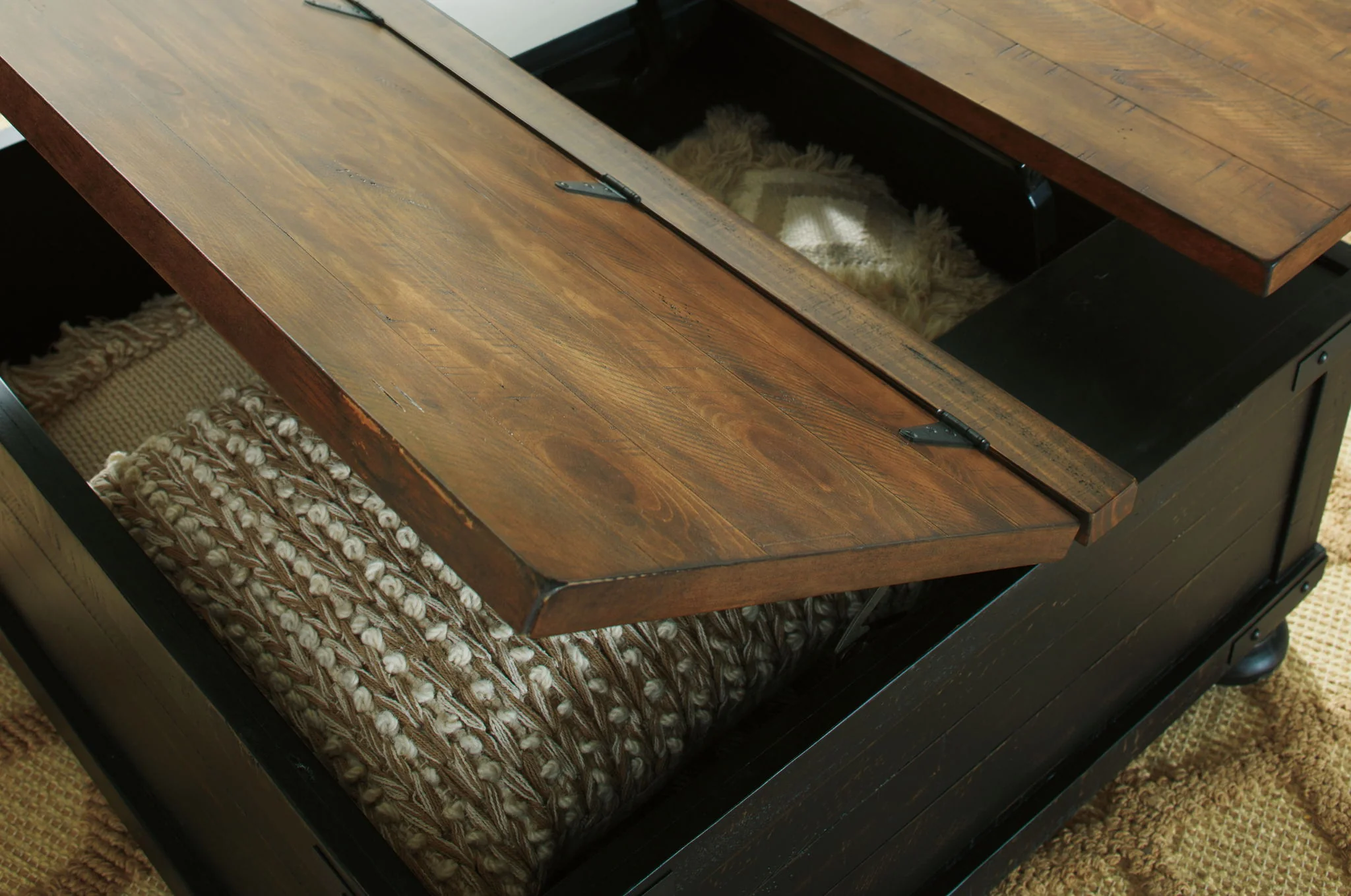 6563-valebeck-lift-top-cocktail-table-black-brown-4.webp Valebeck - Lift Top Cocktail Table - Black / Brown