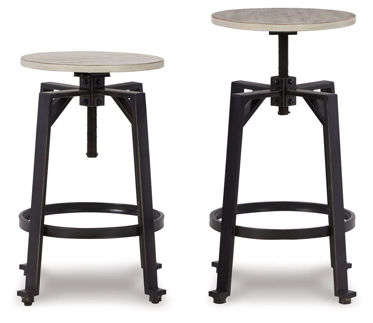 6565-karisslyn-swivel-stool-set-of-2-whitewash-black-1.webp Karisslyn - Swivel Stool (Set of 2) - Whitewash / Black